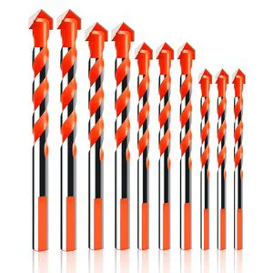 10Pcs Ultimate Drill Bits, Heavy Duty Multifunctional Drill Bits With Carbide Tip 6/8/10/12mm Punching Drill Bits Set