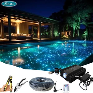 DMX 75W RGB Twinkle Starry Sky Swimming Pool Underwater Led Fiber Optic Star Ceiling Floor Fiber Optic Light for Swimming Pool
