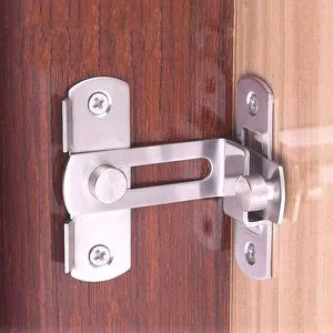 90 Degree Stainless Steel Door Guard Bolt Security Latch Safety Lock For Sliding Exterior Kitchen Hotel Hospital Doors