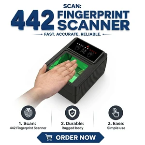 USB Optical 442 Fingerprint Scanner Biometric Device Fingerprint Reader For Portable Scanner Live Dual Scan Technology System
