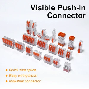 Mini Compact Reusable Terminal Connector Push-in Lever Nut Electric Cable Splice Connector For Docking Wire Connection