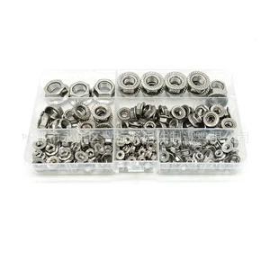 304 Stainless Steel Hexagon Flange Nut 188pcs Self Locking Non Slip Nut