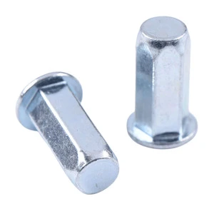 M4-M12 Steel Zinc Plated Flat Head Closed End Full Hex Shank Rivet Nuts Rivnuts