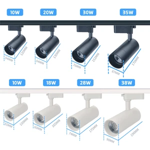 RONSE Adjustable Beam Lights Minimalist T-line 10W 20W 30W 35W Three-phase Led Lens Shade SKD Aluminum Alloy Track Light