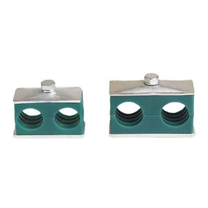 Light Series Double Holes Plastic Pipe Clamp Metric Size Carbon Steel