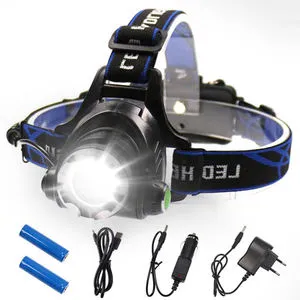 New High Power Zoomable Waterproof Camp USB Rechargeable Led Light Headlamp Flashlight Headlights Head Lamp
