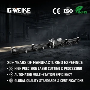 Heavy Duty G.WEIKE Four Chuck 1kw 2kw 3kw 4kw 6kw Cnc Auto Loading Metal Pipe Fiber Laser Tube Cutting Machine