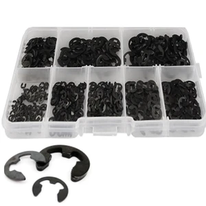 550pcs M1.5 M2 M2.5 M3 M3.5 M4 M5 M6 E-Clip Washers Circlip Retaining Ring Sack Retainer Buckle-shaped Split Washers Kit