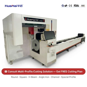CNC Cypcut HIWIN 3-Axis Fiber Laser AI Optimized Structural Steel Pipe Cutter for Steel Frame Buildings Warehouse Portal Frame