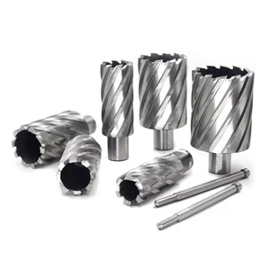 High Quality 6pcs Weldon Shank Magnetic Drill Bit High Speed Steel Hollow Core Drill Bit Carbide Tip Hole Saw Cutter