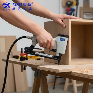 XINYI Air Stapler Gun 1013J Pneumatic Code Nail Gun Aluminum Industrial Grade U-shaped Door Woodworking Decoration 100 Nails