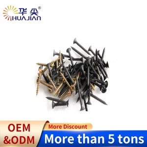 Decorative Brass Zinc Plated M3.5 X 25mm Black Finish Patta Drywall Screws