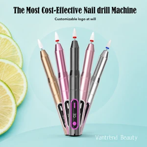 Vantrend Beauty 30000RPM Nail Drill Machine USB Rechargeable Aluminum Pen Shape Nail File Kit for Acrylic/Gel Nails Cuticle