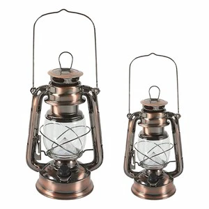 Wholesale Camping Portable Event Decoration Indoor Outdoor Portable Metal Lamp Copper Antique Vintage Hanging LED Lanterns