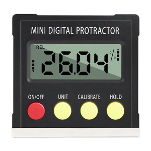 Industrial Plastic Mini Digital Protractor Inclinometer Electronic Level Box Magnetic Base 360 Degree Measurement Lightweight