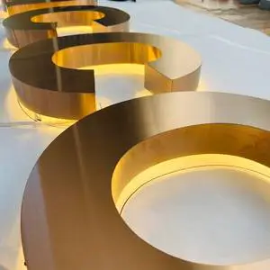 Wholesale 3D Luminous Advertising Word Letter Commercial Sign Stainless Steel Acrylic Illuminated LED Light Company Hospital