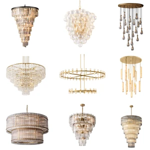 RHOEM Glass Crystal Chandelier For Stairs Chandelier Living Room Villa Luxury Crystal Chandelier Lighting Decoration Home