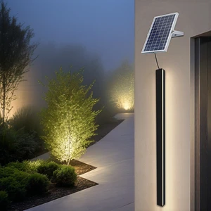 Garden Decorative Lighting Long Strip Wall Lamp Exterior Sconce Led Linear Wall Waterproof Outdoor Solar Wall Light for Home