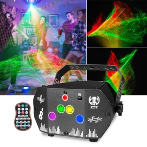 LED+Laser DJ Disco Party Light Sound Activated Strobe Lights Remote Control Kids Home Birthday Wedding Adult Parties Indoor |YSH