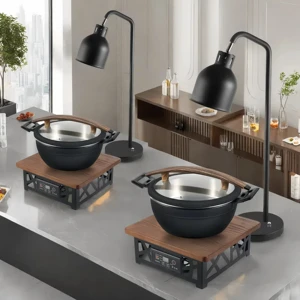 Commercial Equipment Food Warmer Lamp Electric Light Black Food Heat Preserving Lamp for Restaurant Hotel