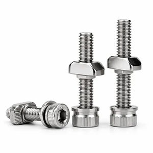 Stainless Steel Plated Metric Fine Thread Bolt Hex Nut Flat Spring Washer Slider Kit DIN 912