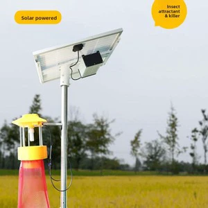 Solar Powered IP55 Waterproof Bug Zapper Outdoor Insecticidal LED Lamp with Yellow Light for Garden Patio Backyard Pest Control