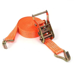 Tianma Cargo Control Polyester Belt Tie Down Rachet Strap With Big Break Strength J-Hook