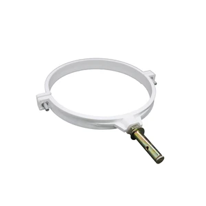 White PP Pipe Clamp with Anchor Bolt Screw Color Galvanized Pipe Hanger Conduit Holder Multiple Sizes Tube Bracket High Quality