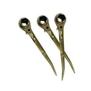 CRV Golden Chrome Pointed Ratchet Wrench - 400g Lightweight