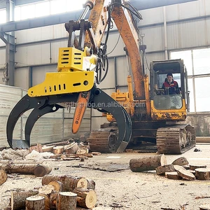Hydraulic Grapples Log Saw Tree Cutter Grapple Chainsaw for Excavator Attachment
