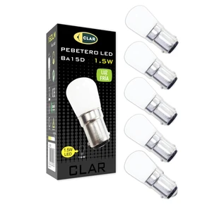CLAR-E14 LED Bulb 1.5W 6000K Cool White Aluminum Residential Use for Cooker Hoods Refrigerators and Sewing Machines