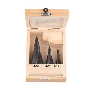 4241 Wooden Box 3PCS Titanium Step Drill Bit Set