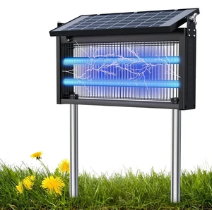 High Visibility IP65 Bug Zapper Solar Powered Outdoor Anti-Mosquito Electric Lamp Durable Weather Resistant Gel Pest Control