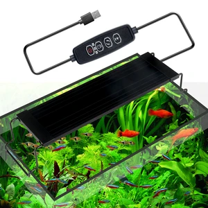 Remote Controlled USB Dimmable RGB 7W CRI 60 Aquarium LED Light Full Spectrum Fish Tank Lighting for Live Plant Tanks
