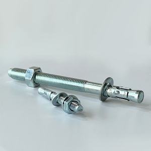 Industrial-grade Expansion Wedge Anchors with a Galvanized Finish, Suitable for Concrete.