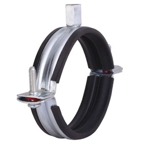 Supply Steel Pipe Clamp with Rubber Gasket Adjustable Pipe Bracket Clamp