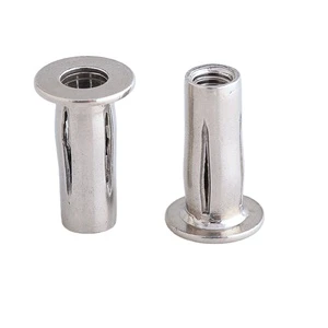 Remaches M4 M5 M6 M8 1/4-20 5/16-18 Lantern Stainless Steel Insert Nut Lantern Rivet Nut Slotted Body Flat Head Jack Nut