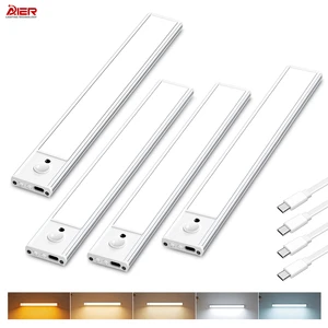 Indoor Lighting Ultra-Thin 5 Color Dimmable Usb Rechargeable Kitchen Cabinet Closet Wardrobe Led Motion Sensor Light