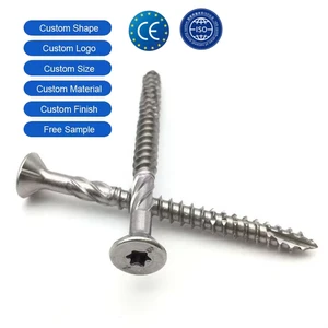304 316 Stainless Steel Hexagon Cross Head Fastener Torx Self Tapping Screw 8G 10G Countersunk Torx Decking Timber Wood Screw