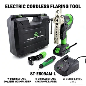 Cordless Electric Flaring Tool Kit for 6mm-19mm Copper/Aluminum Tubing - HVAC Refrigeration Pipe Expander Set