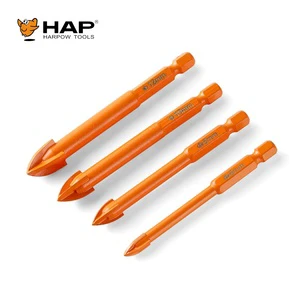 Tile Drill Bit Set 4PCS 6mm/8mm/5mm/4mm Cross Head Carbide Tip Multipurpose Masonry Glass Drill Bits