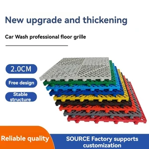 Garage Plastic Anti-Slip Click Interlocking Wide Plank Floor Grid Tiles Workshop Car Wash Room Waterproof Flooring Graphic