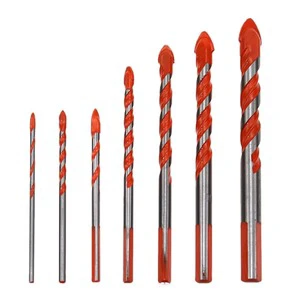 Orange Spiral Triangle Drill Bit Tungsten Carbide Tip Drill Bit 6mm for Tile Glass Marble and Masonry Wall Drilling