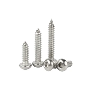 High Quality Stainless Steel Hex Socket Button Head Tapping Screw DIN 7380 Style Metric Wood Screw for Furniture Assembly