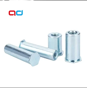 ISO Metric Standard Zinc White Galvanized Steel Blind Hole Studs Rivets Nuts Column Screws Fasteners M3-M8 QD Brand