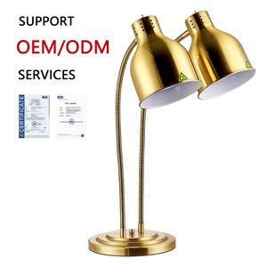ORIX Double Head Stainless Steel Food Warming Lamp Infrared Heat Light Eco-friendly Commercial Buffet Catering Heating Lamp For