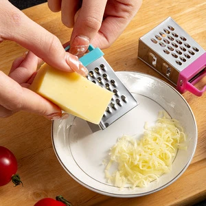 Mini Manual Cheese Grater Four-Sided Planer Stainless Steel Multi-Functional Vegetable Cutter Kitchen Gadget Lemon Peeler Hand