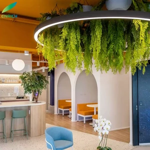 Customizable LED Chandelier and Pendant Light Modern Interiors Decorative Hanging Lamp with Green Plant