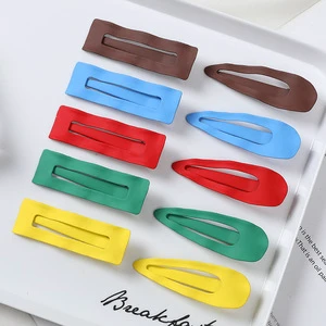 Metal Square & Waterdrop Alligator Clips Wavy Design Hair Barrettes Klein Blue Side Clips for Bangs Versatile & Practical