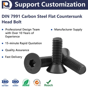 DIN 7991 Metric Flat Head Socket Cap Screws Alloy Steel Class 10.9 Black Oxide/Zinc Plated Finish PANQI Brand PT-11 Model M2-M20